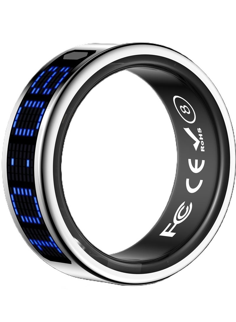 general Smart Ring SR16 for Heart Rate Monitoring, Blood Oxygen Monitoring, Sleep Monitoring, Motion Detection, Multi-Functional Display, All-Weather Protect Your Health with Caller ID Reminder, IP68 Waterproof, Black No.12, Internal Diameter: 21.5mm, Perimeter: 67.5mm - Image 1